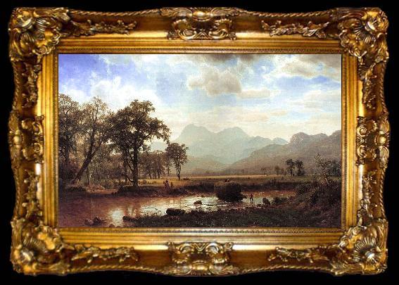 framed  Bierstadt, Albert Haying, Conway Meadows, ta009-2